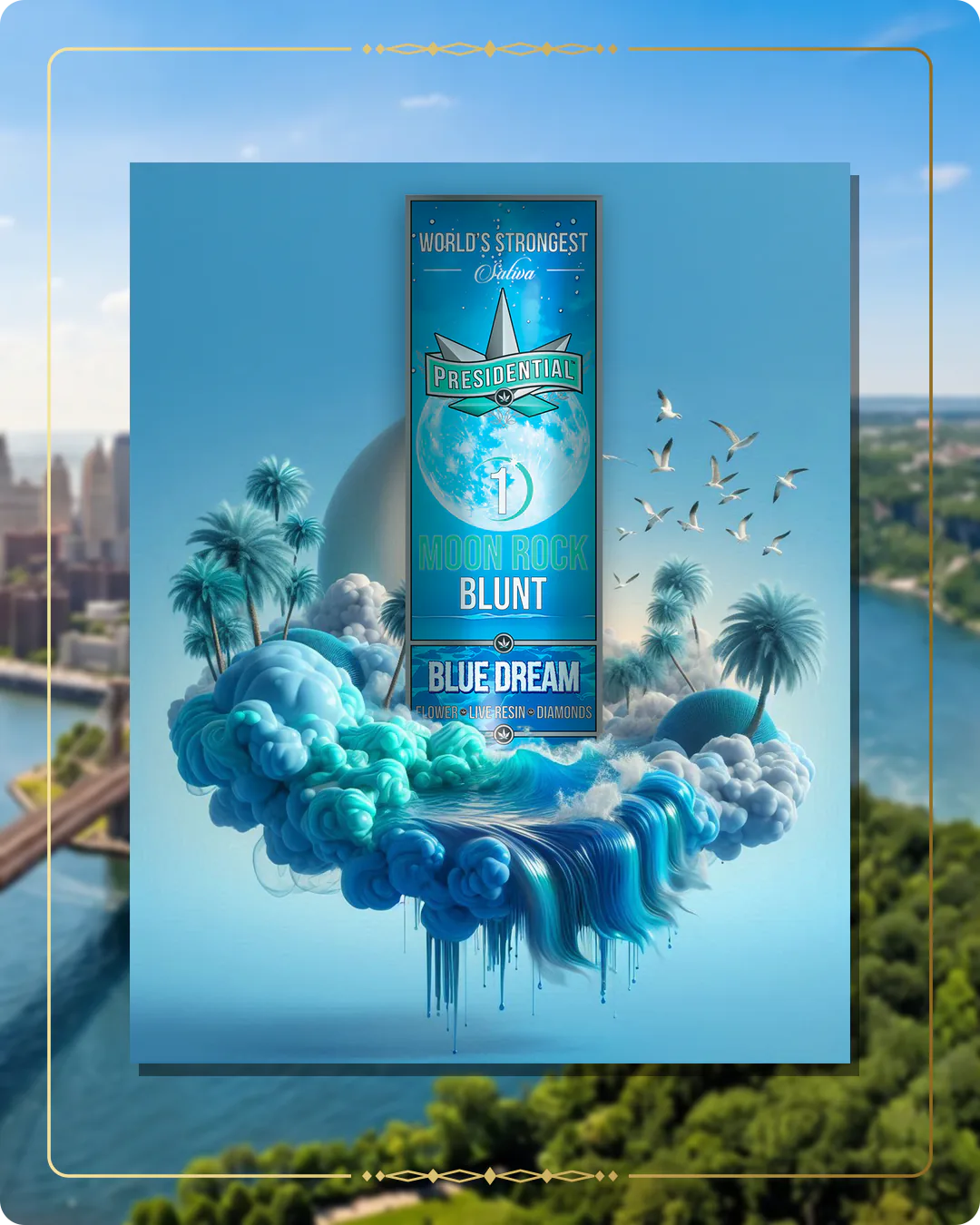 Blue Dream Presidential blunt variant 2 for the New York blunts page