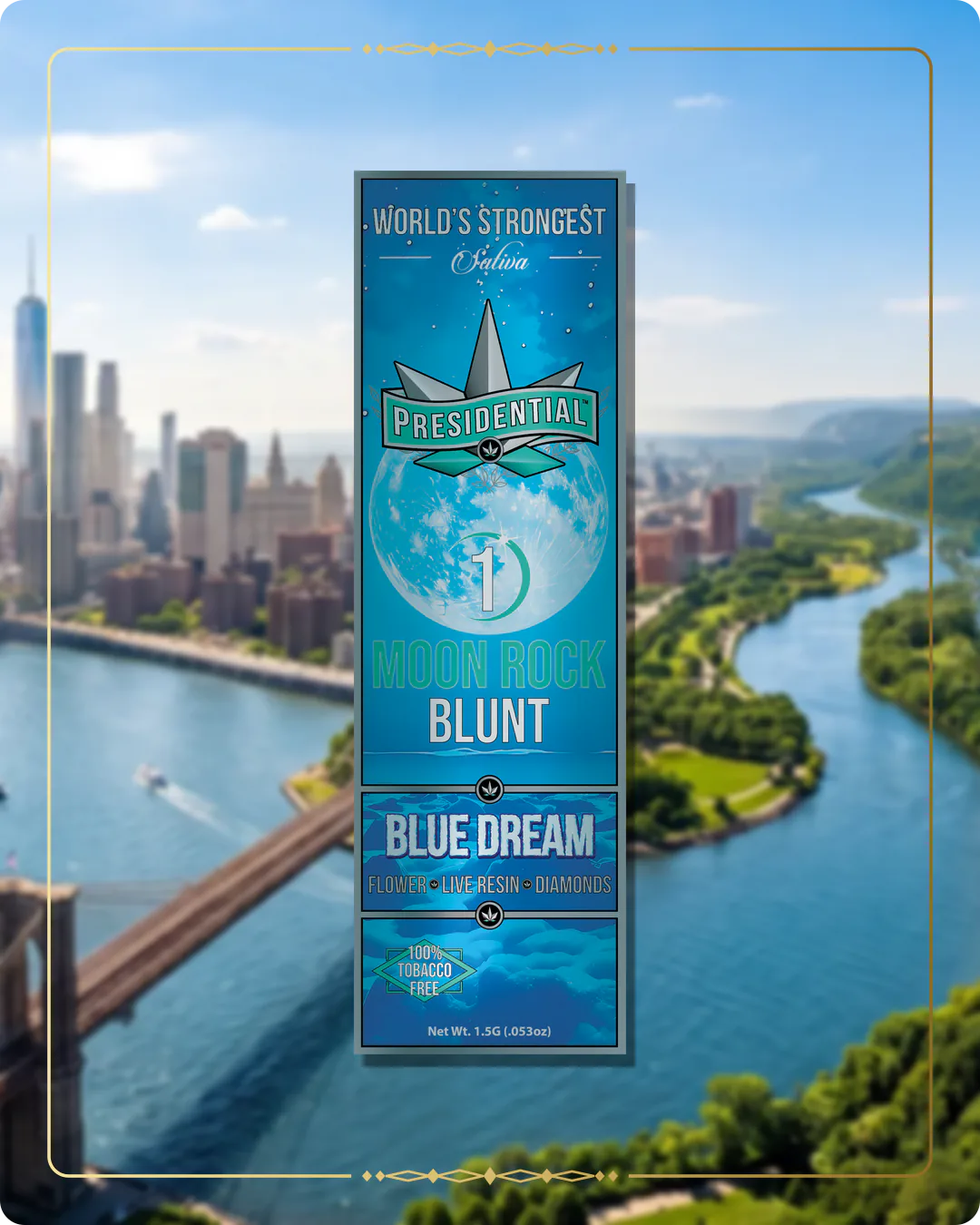 Blue Dream Presidential blunt for the New York blunts page