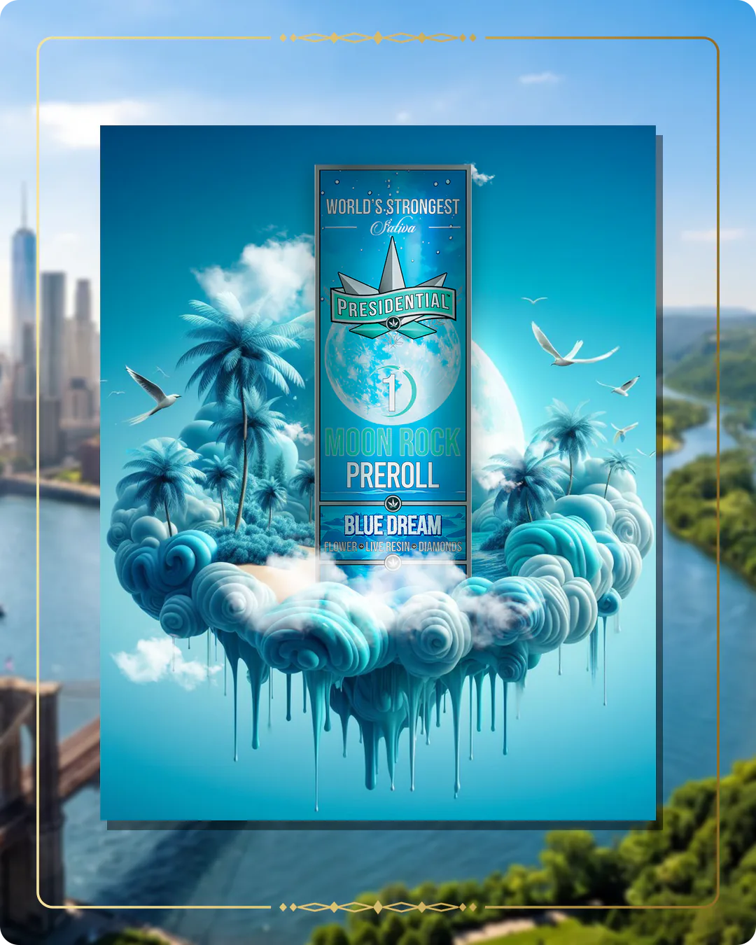 Blue Dream Presidential pre-roll variant 2 for the New York Gold page