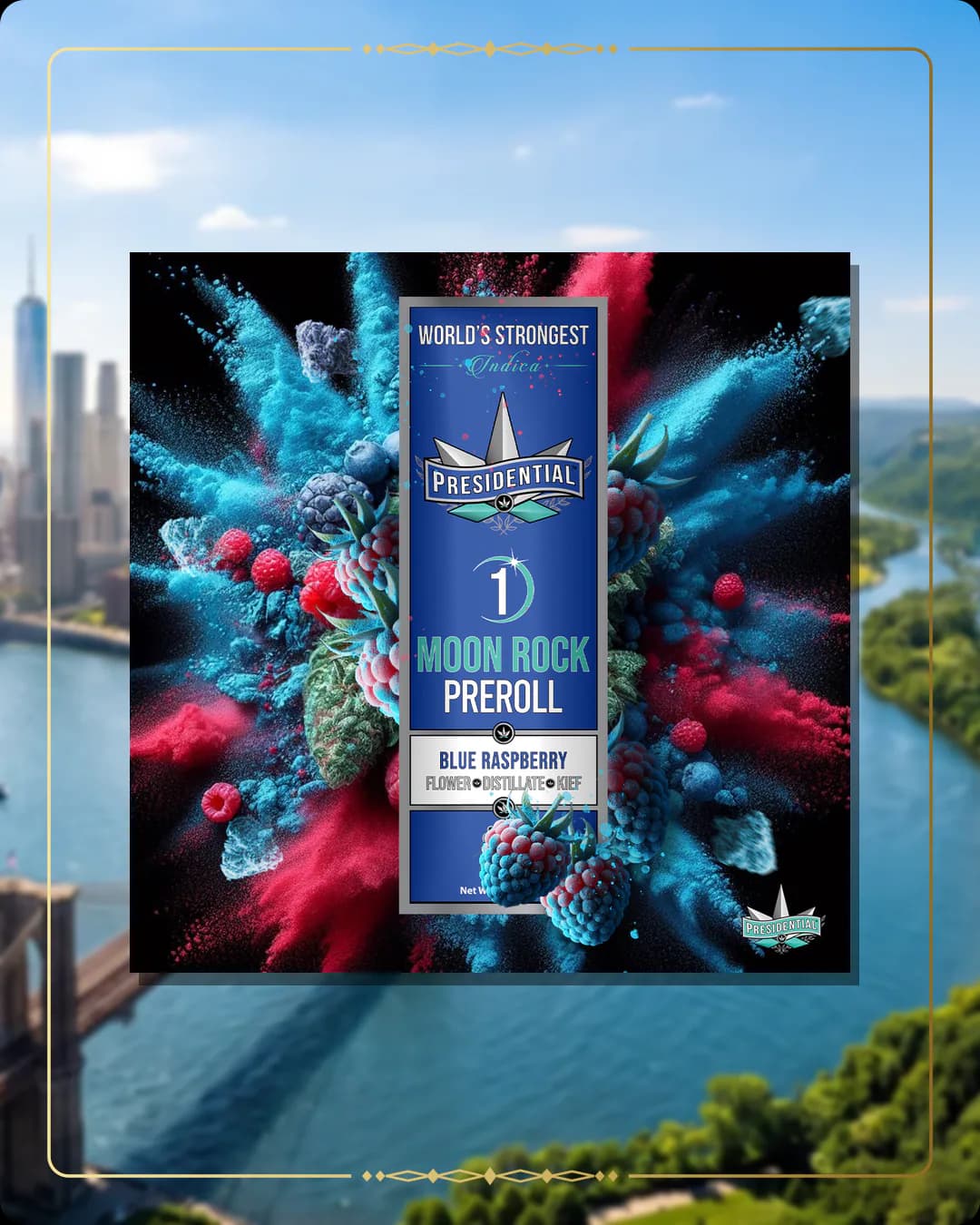 Blue Raspberry Presidential pre-roll variant 2 for the New York Silver page