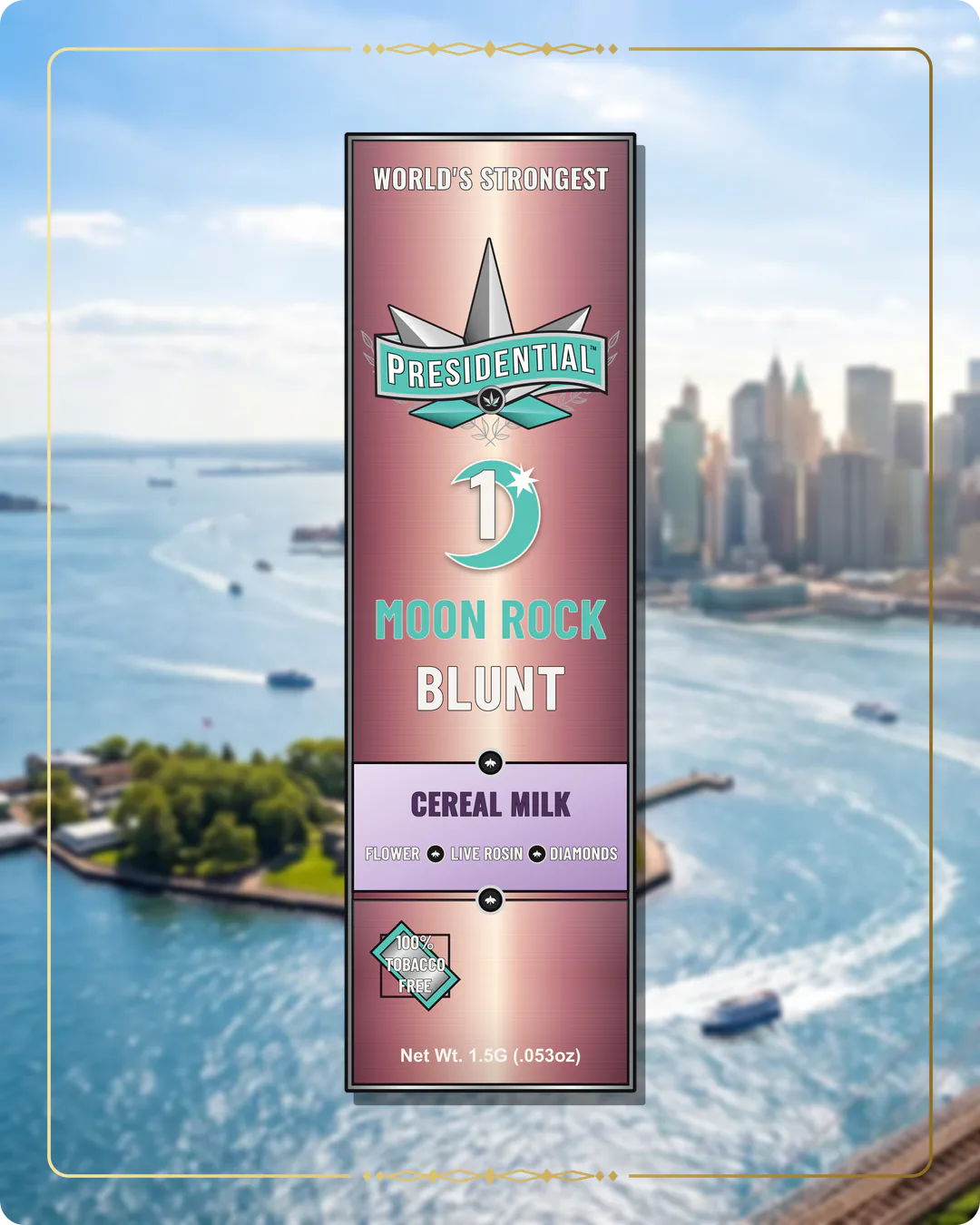 Cereal Milk Presidential Rose Gold Moon Rock Blunt for the New York Rose Gold page