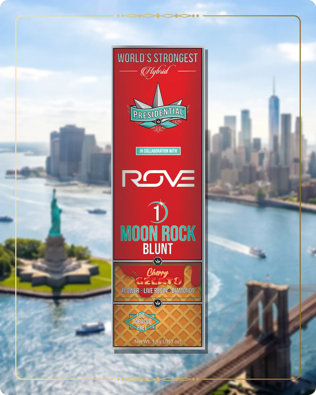Cherry Gelato Presidential blunt for the New York home collection