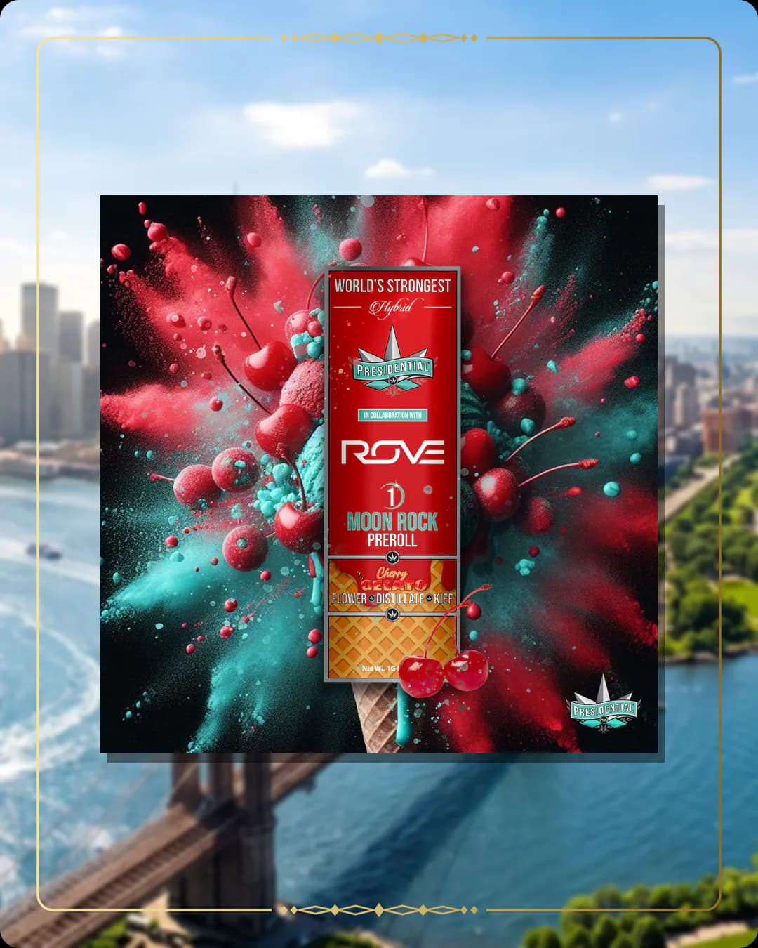 Cherry Gelato Presidential pre-roll variant 2 for the New York pre-rolls page