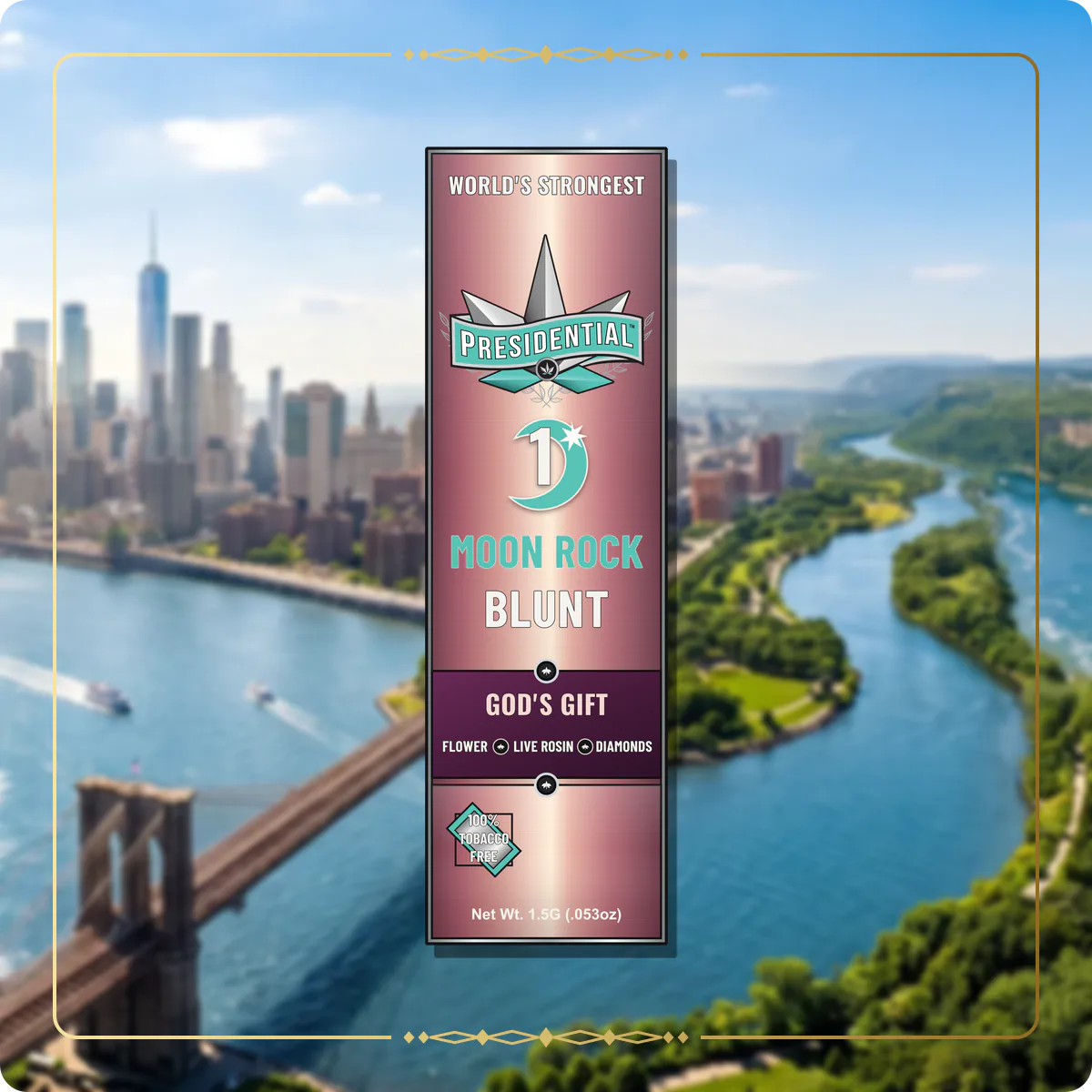 God's Gift Presidential Rose Gold Moon Rock Blunt for the New York blunts page