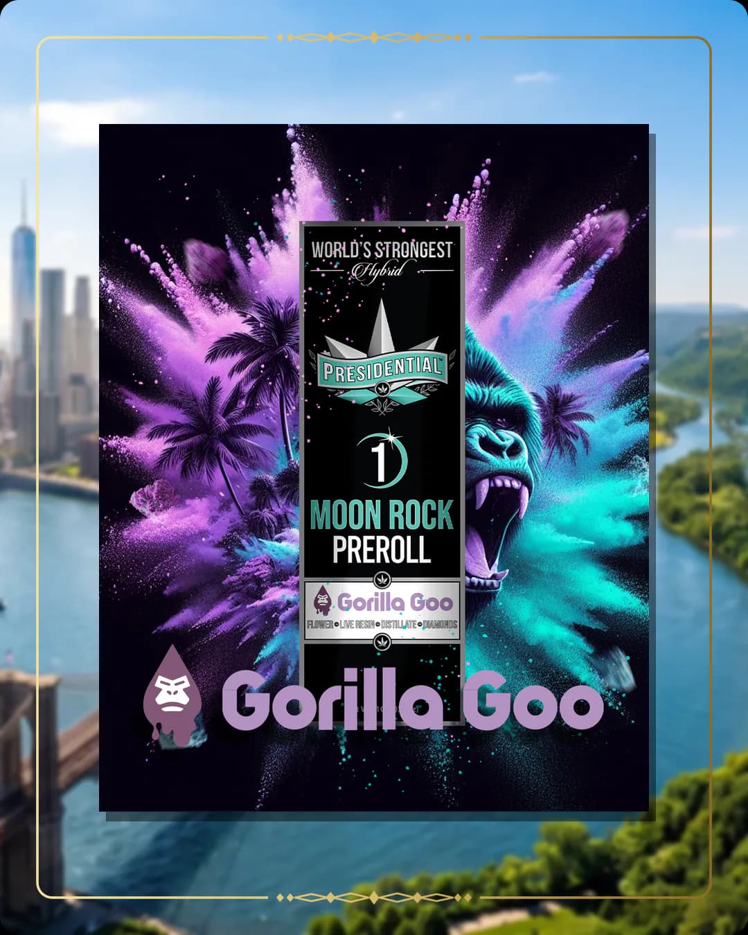 Gorilla Goo Presidential pre-roll for the New York retailers page