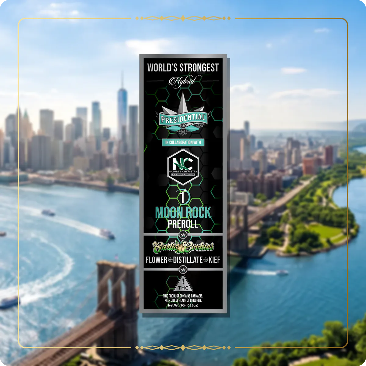 Garlic Cookies Presidential pre-roll for the New York pre-rolls page