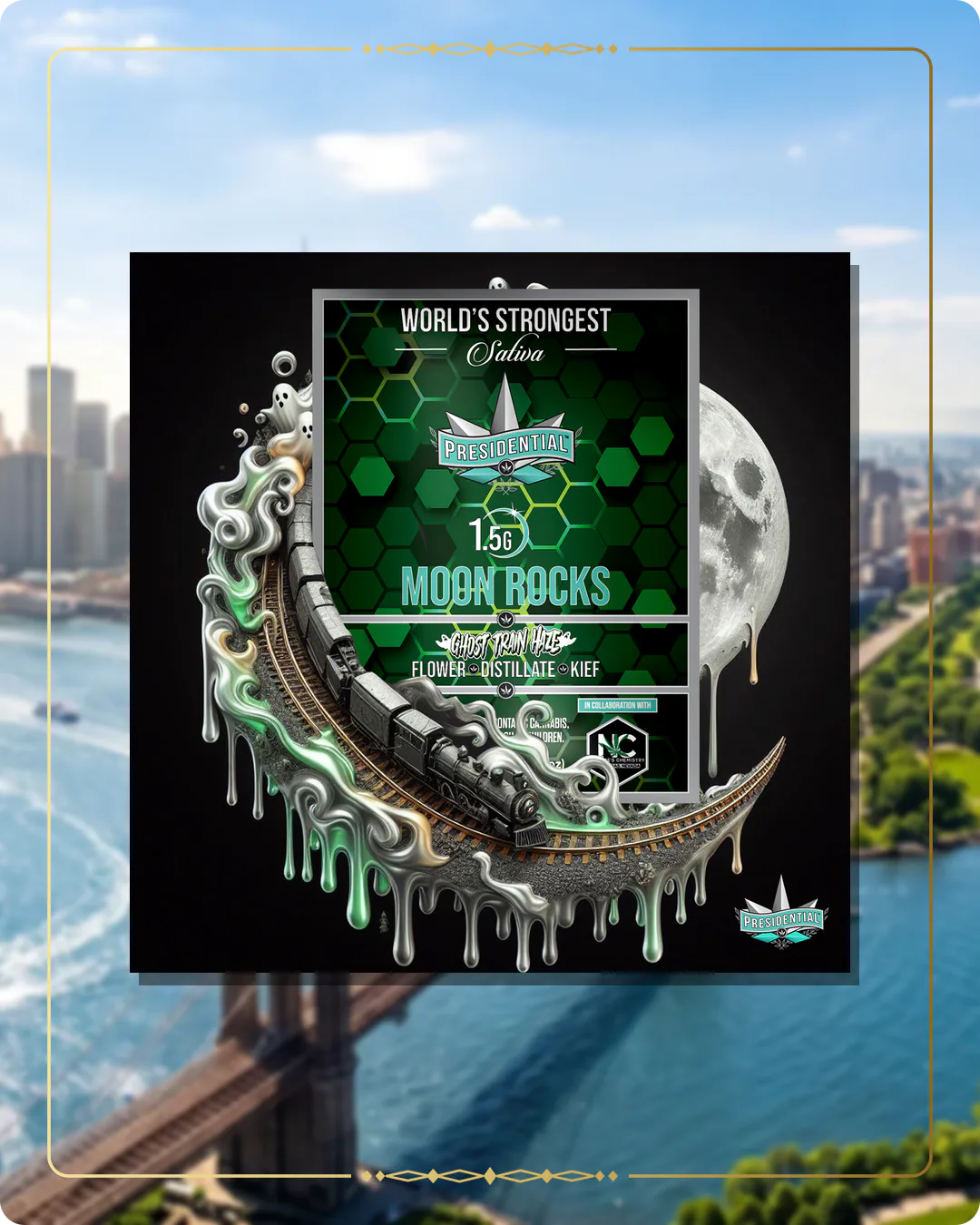 Ghost Haze Train Presidential Moon Rock for the New York Moon Rocks page