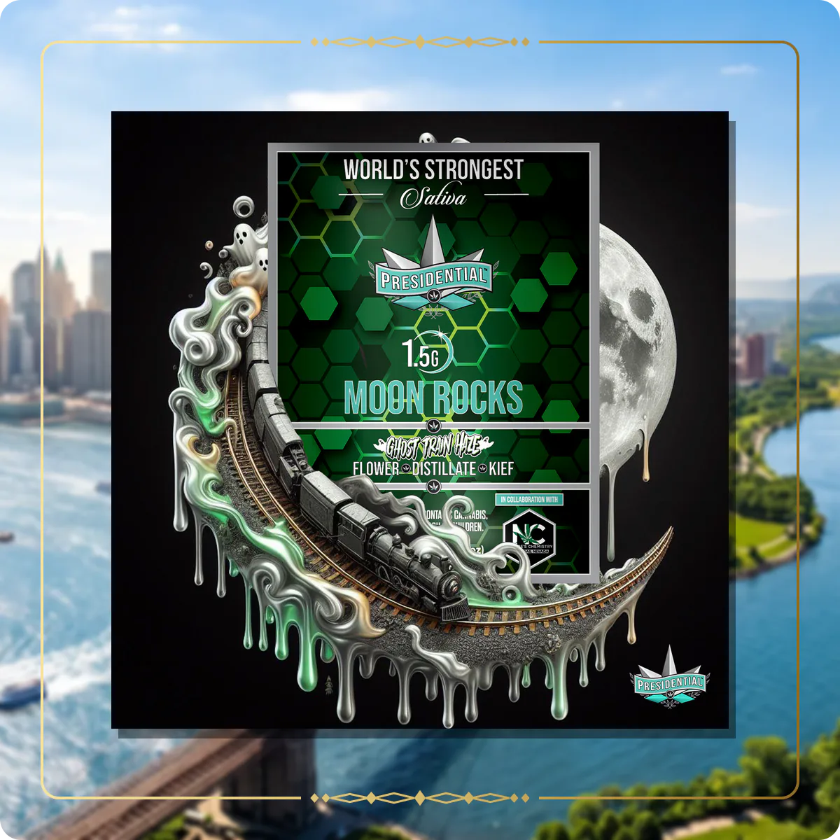 Ghost Haze Train Presidential Moon Rock for the New York home collection