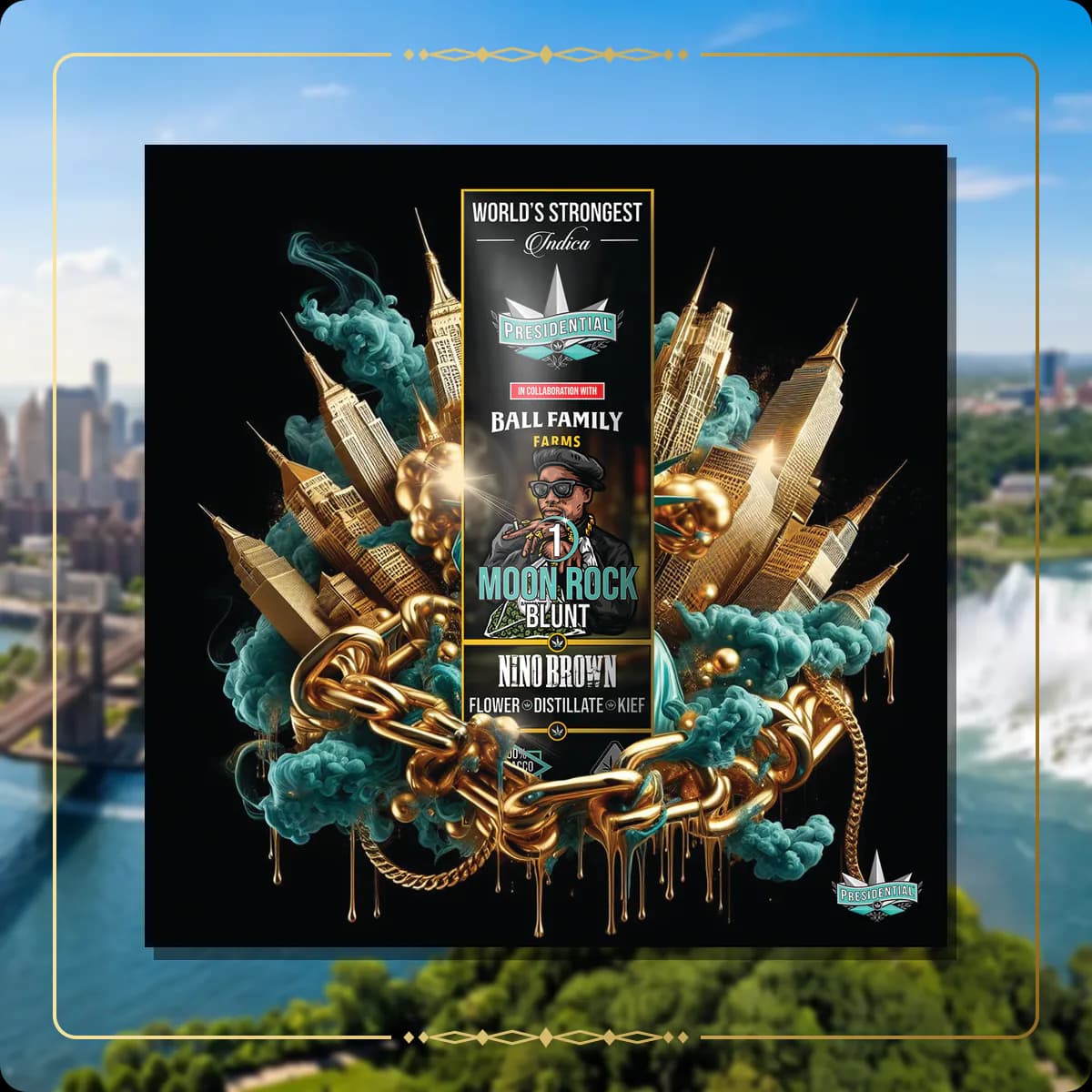 Nino Brown Presidential blunt for the New York Find Us page