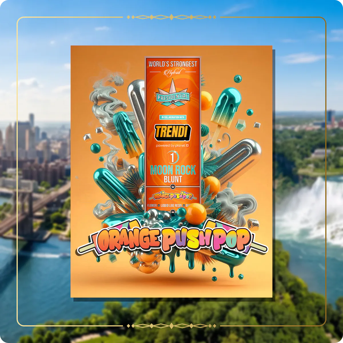 Orange Push Pop Presidential blunt for the New York blunts page