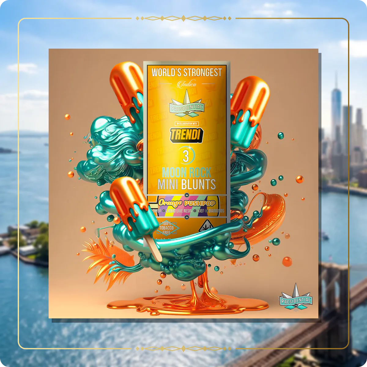 Orange Push Pop Presidential mini for the New York Gold page