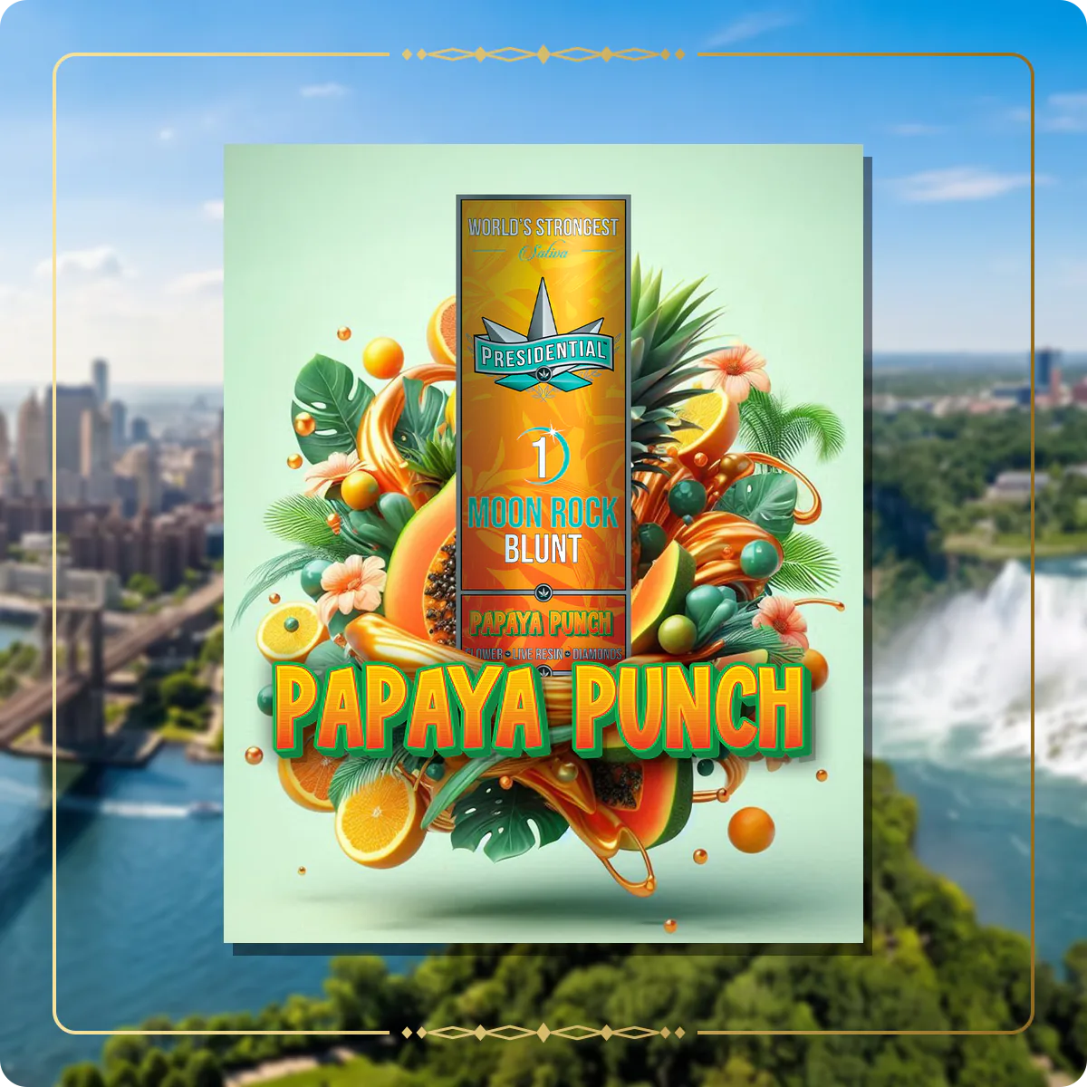 Papaya Punch Presidential blunt for the New York blunts page