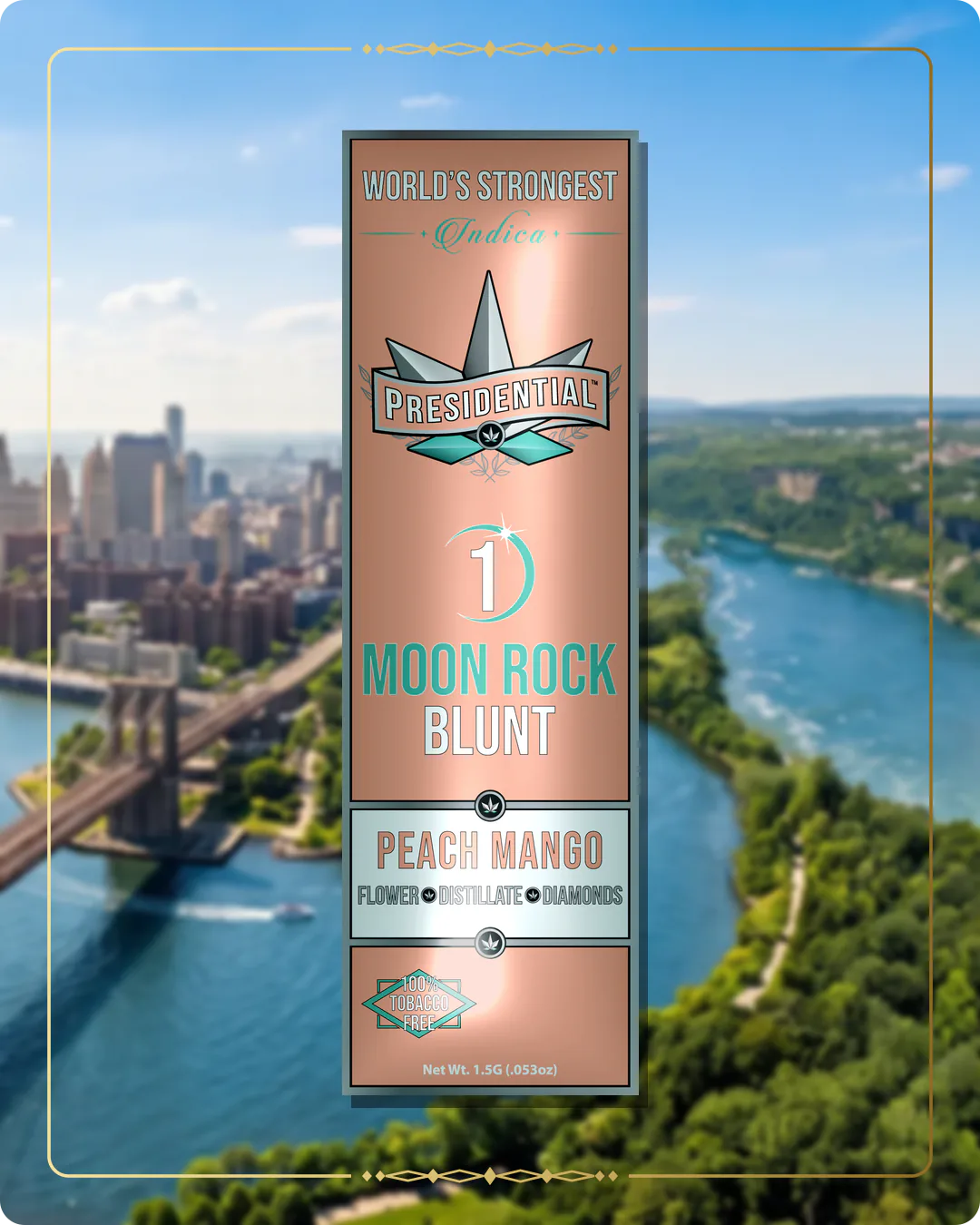 Peach Mango Presidential blunt variant 2 for the New York brand story