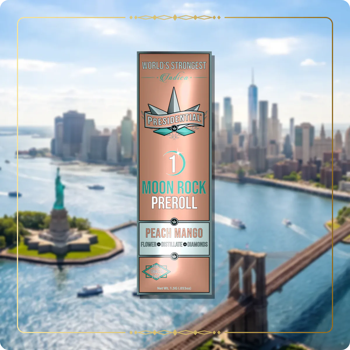 Peach Mango Presidential pre-roll for the New York Silver page