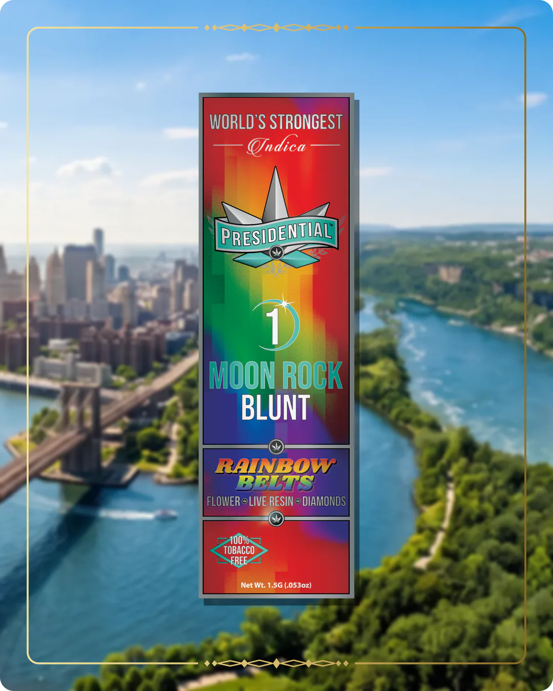 Rainbow Belts Presidential blunt variant 2 for the New York home collection