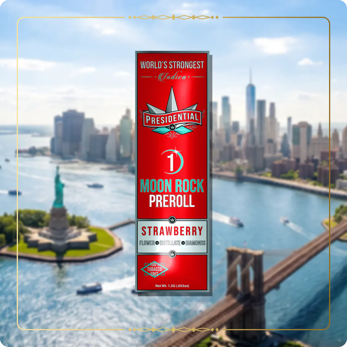 Strawberry Presidential pre-roll for the New York Silver page