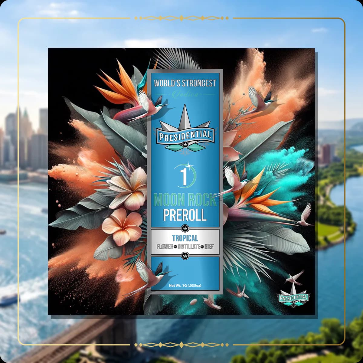 Tropical Presidential pre-roll for the New York Silver page