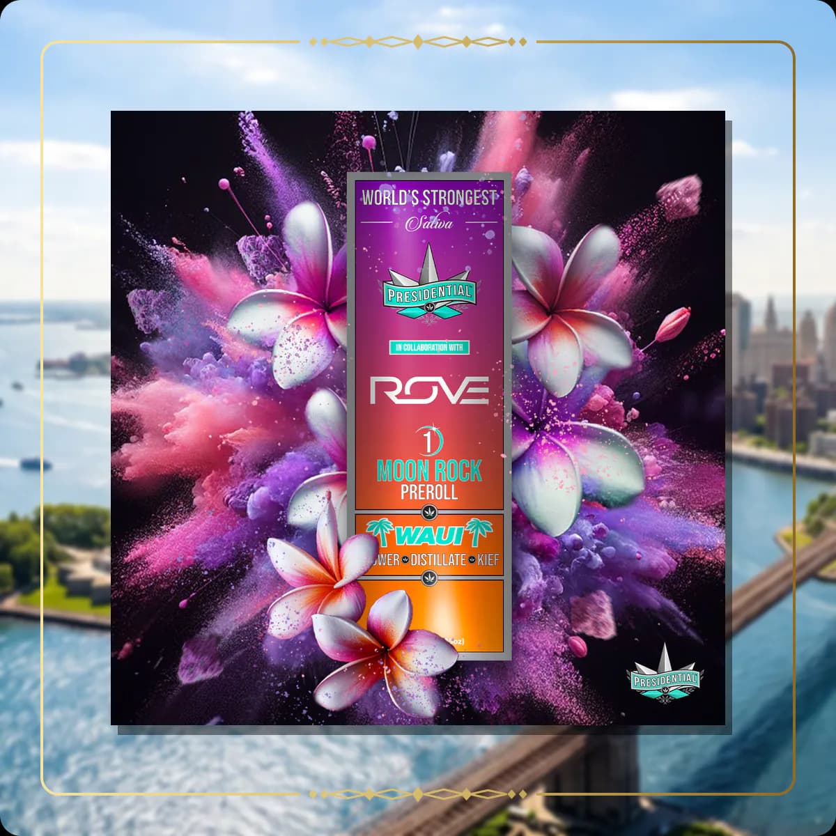 Waui Presidential pre-roll for the New York Gold page