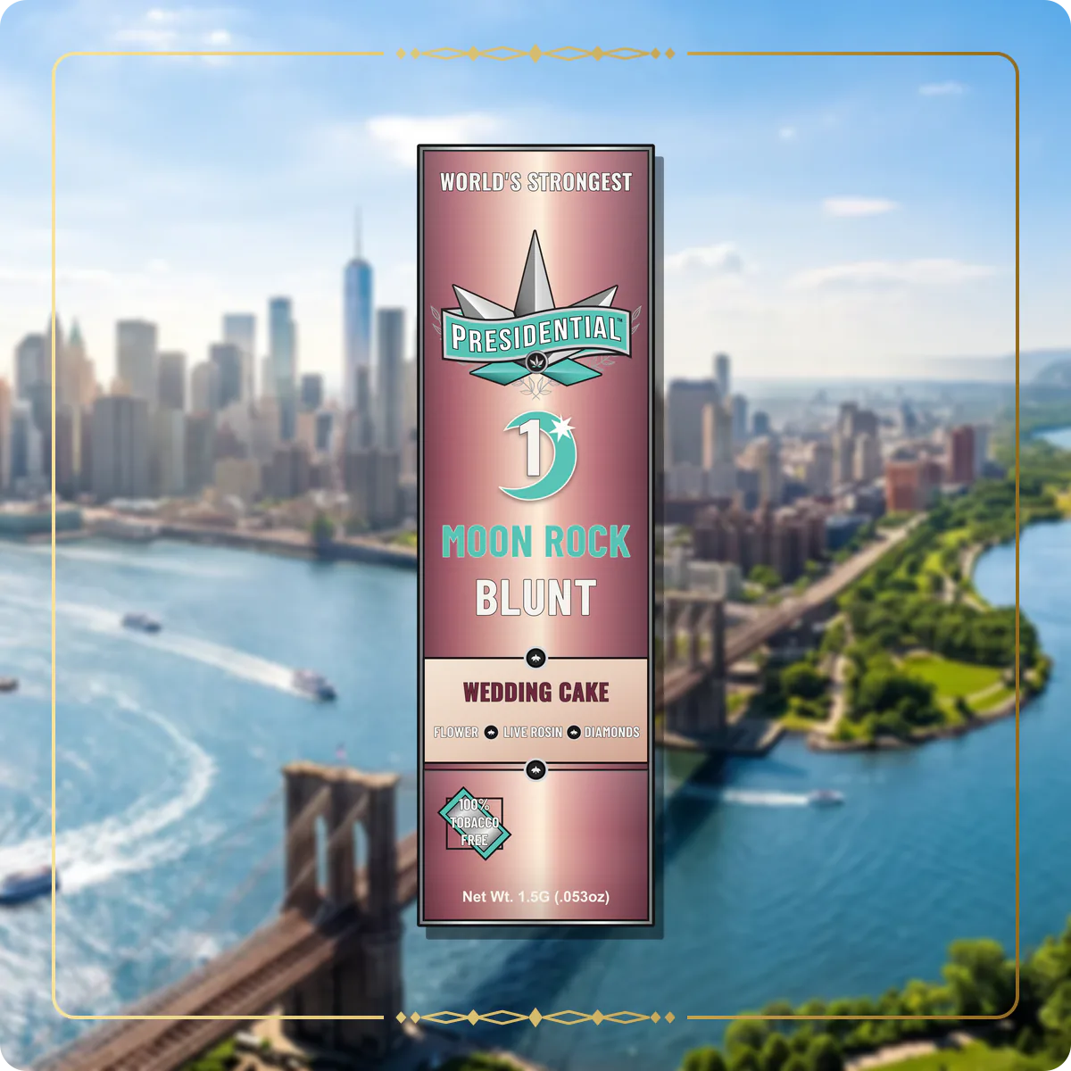 Wedding Cake Presidential Rose Gold Moon Rock Blunt for the New York blunts page